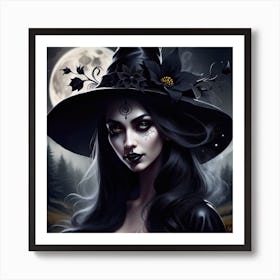 Witch In A Hat Art Print