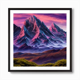 Mountain Landscape Painting Art Print