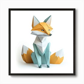 Origami Fox Art Print