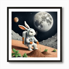 Rabbit In Space 12 Art Print