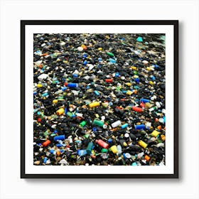 Plastic Trash On The Beach 2 Art Print