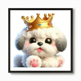 Cute Poodle With A Crown Art Print