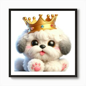 Cute Poodle With A Crown Poster