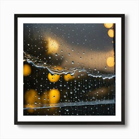 Rain Drops On A Window Art Print