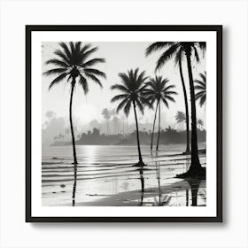 Palm Trees On The Beach 3 Art Print