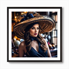 Woman In A Hat 15 Art Print