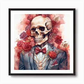 Skeleton In A Suit 5 Art Print