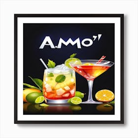 Amo Drinks wallpaper Art Print