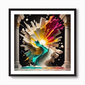 Color Explosion 1, an abstract AI art piece that bursts with vibrant hues and creates an uplifting atmosphere. Generated with AI,Art Style_Marble,CFG Scale_3.0,Step Scale_50 Art Print