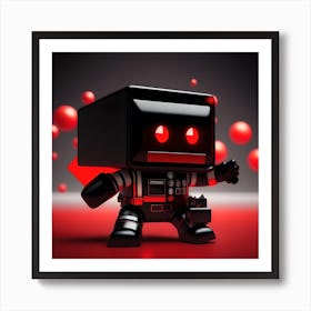 Robot With Red Eyes Art Print