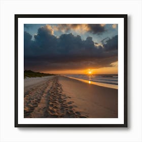 Sunset On The Beach 1 Art Print