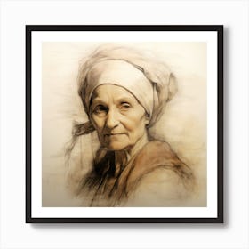 Portrait Of An Old Woman 1 Art Print