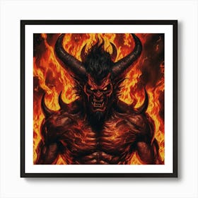 Demon In Flames 2 Art Print