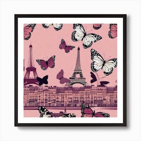 Paris With Butterflies 42 Art Print