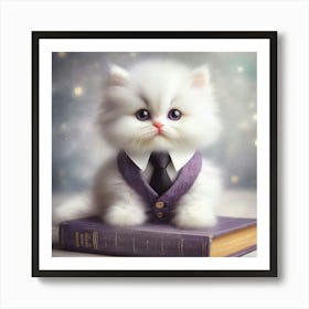 Cute Kitten In A Tie 1 Art Print