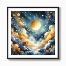 Giant Moon Poster Luna Moon Art Print Galaxy Wall Art Super Moon Print  Astronomy Decor Giclee or Canvas 