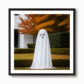 Ghost In Front Of A Building Art Print