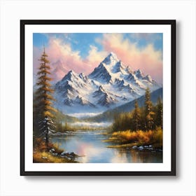 Sunrise Mountain Range Art Print