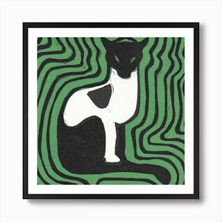 Cat On A Mat 1 Art Print