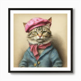 Cat In A Hat 20 Art Print