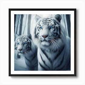 White Tiger Art Print