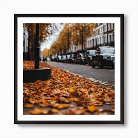 Autumn Leaves On The Street 1 Art Print