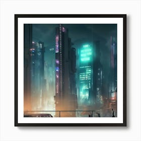 Futuristic Cityscape 3 Art Print