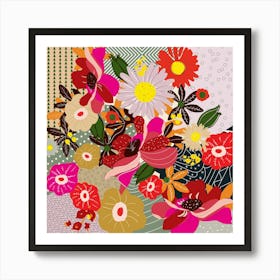 Abstract Floral Pattern 1 Art Print