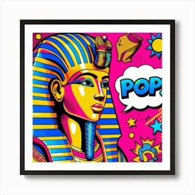 Pop Egyptian Pharaoh Akhentaur Art Print