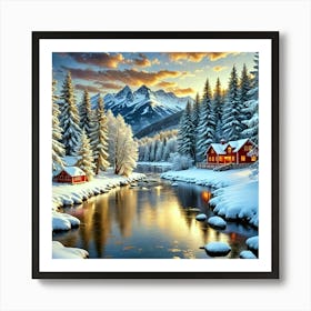 Winter In The Mountains Art Print