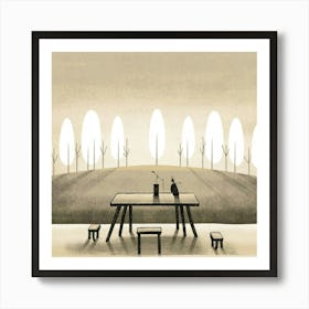 Table In The Woods Art Print