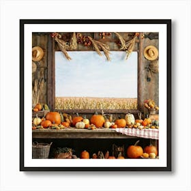 A Traditional Corner Of An American Farmhouse During The Late Autumn Season With An Overhead Vintage (2) 1 Art Print