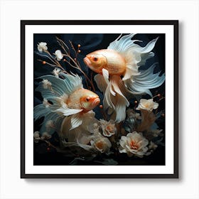 Siamese Betta Fish Art Print