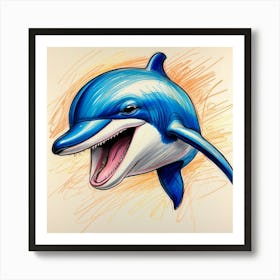 Dolphin Drawing 9 Art Print