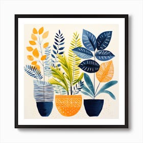 Three Potted Plants Art Print