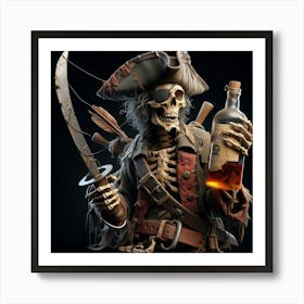 Pirate Skeleton 12 Art Print