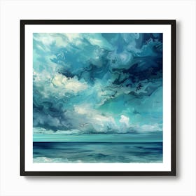 Blue Sky With Clouds Art Print