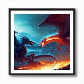 Dragons Fighting 6 Art Print