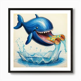 Whale With Teeth Art Print