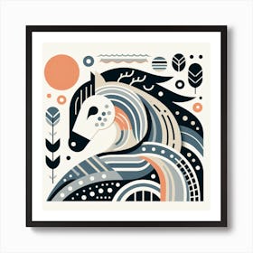 Scandinavian style, Horse Art Print