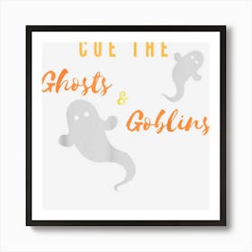 Funny Cue Ghosts Goblins Halloween Fun Pumpkins Ghouls Fall Art Print