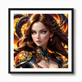 Woman In A Dragon Costume jbg Art Print