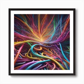 Abstract Colorful Wires 1 Art Print