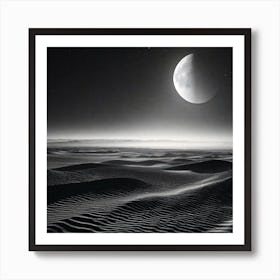 Moon In The Desert Art Print