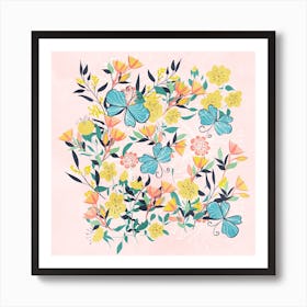 Australian Floral Summer Square Art Print