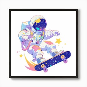 Astronaut Skateboarding 5 Poster