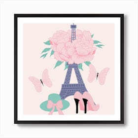 Fashion Paris Square Art Print