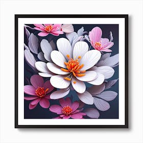 3d Flowers Poster