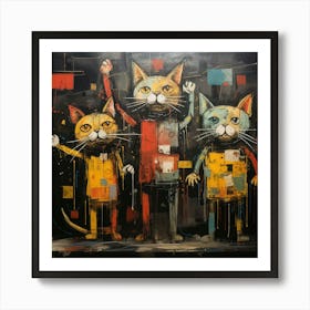 Three Cats attractive watercolors Art Print