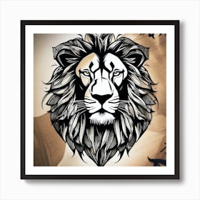 Lion Head Tattoo 1 Poster